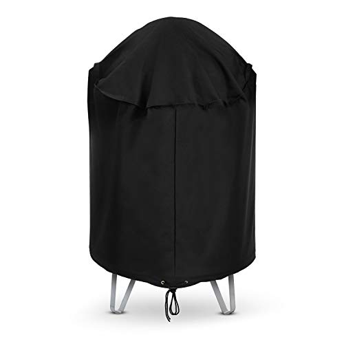 Arcedo Kettle Grill Cover Heavy Duty Waterproof Round Charcoal Smoker Cover Outdoor Vertical Barrel Cooker Smoker Cover 30 Dia Bullet Smoker Cover Fits for Weber Kamado Joe and More Black